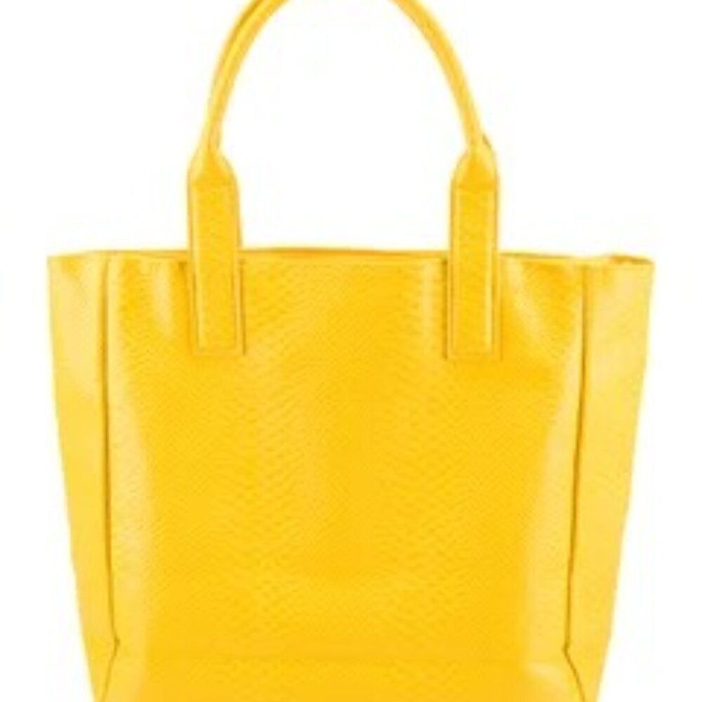 Neiman Marcus Yellow Leather Hand/Shoulder Bag - Picture 3 of 10